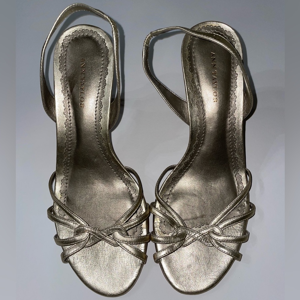 Ann Taylor Silver Heels Size 6